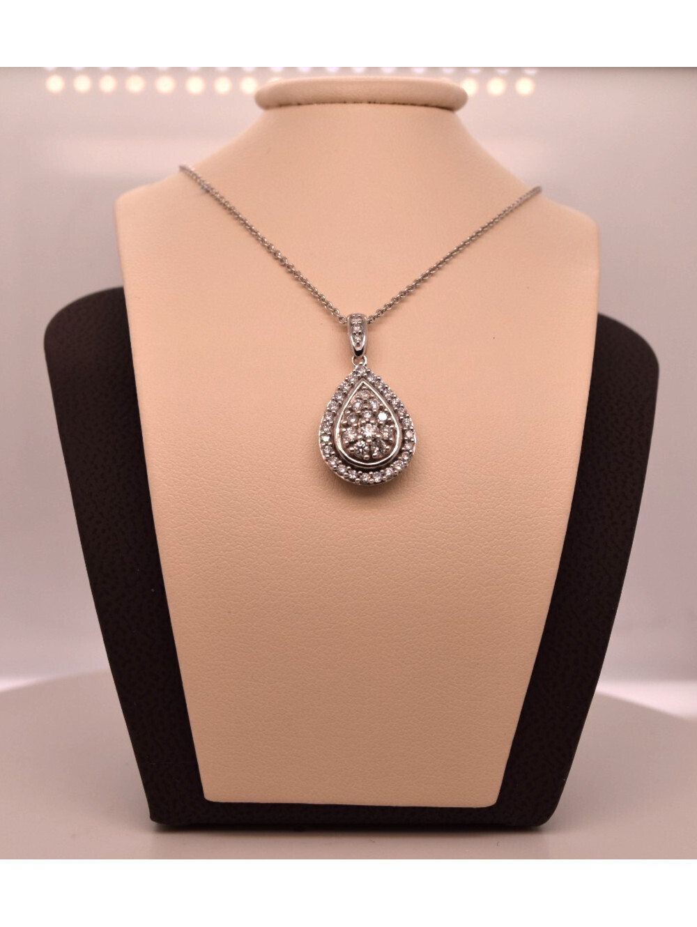 10K WHITE GOLD DIAMOND PENDANT NECKLACE 1.00 TCW